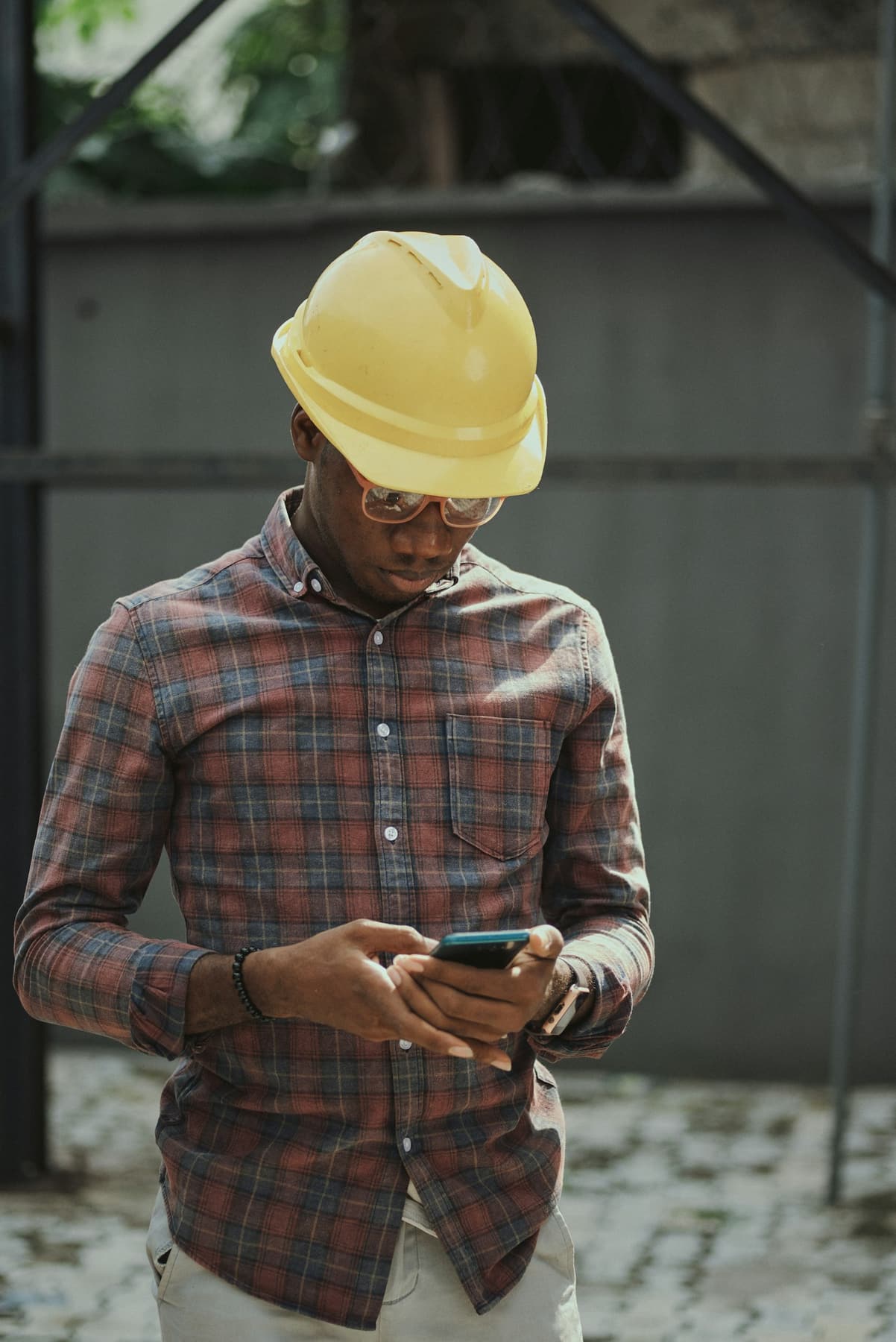 KMS engineer reviewing operations on site
