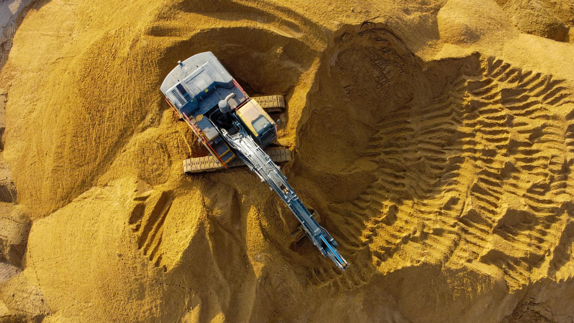 Aerial view of mine processing operations